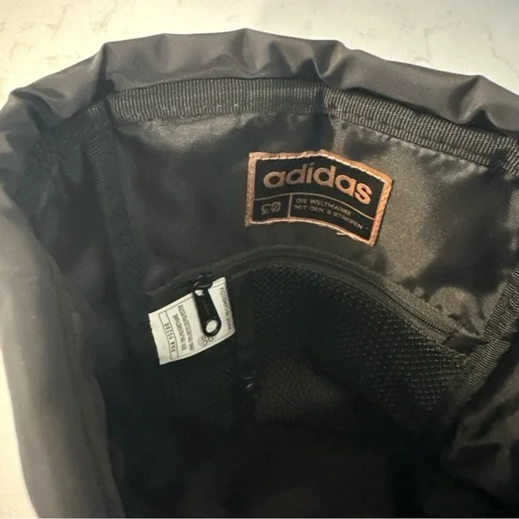 ADIDAS BLACK FAUX LEATHER ROSE GOLD SMALL FESTIVAL‎ DRAWSTRING BACKPACK - Picture 8 of 11